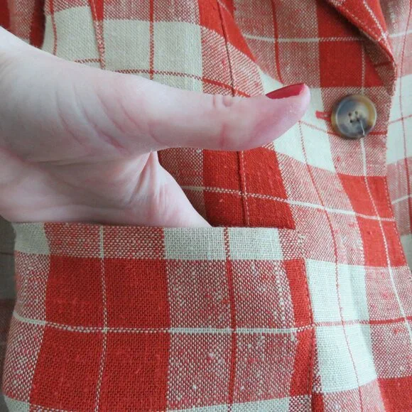 SMYTHE Patch Pocket Birkin Blazer in Rust Spring Tweed - Women's Size US 6 - Picture 8 of 16